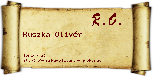 Ruszka Olivér névjegykártya